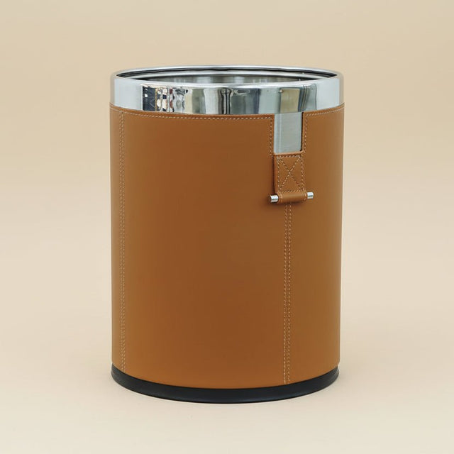 Firenze Leather Waste Bin - Palatium Lux