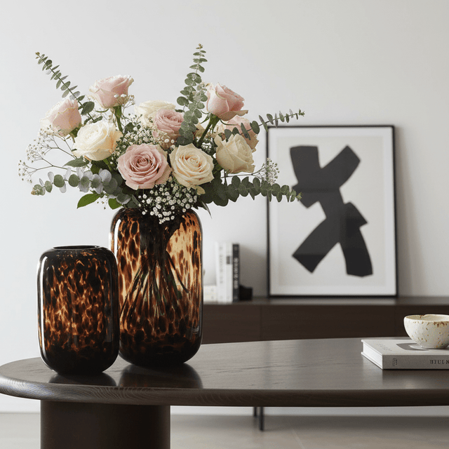Florentine Amber Glass Vase Vase - Palatium Lux