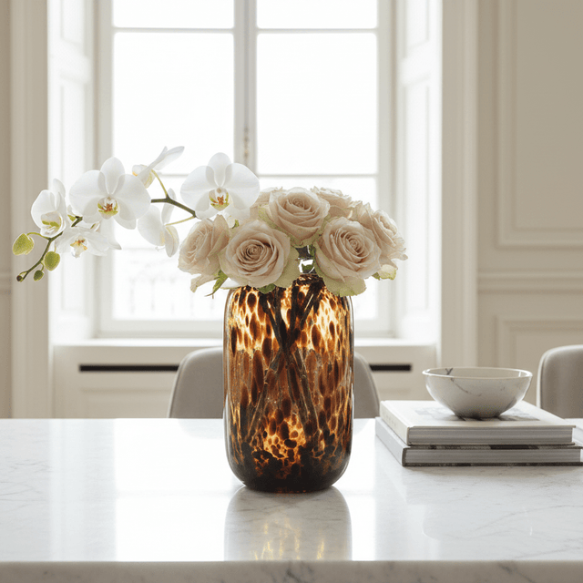 Florentine Amber Glass Vase Vase - Palatium Lux