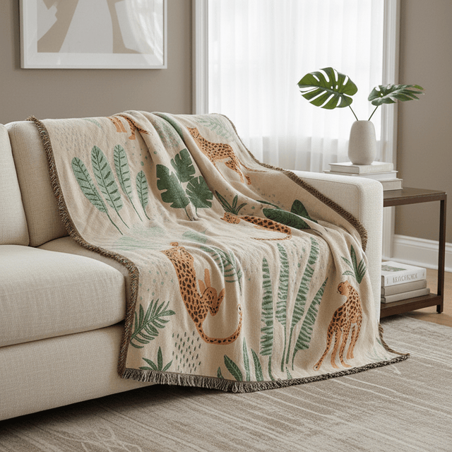 Gentle Cheetah Throw Blanket - Palatium Lux