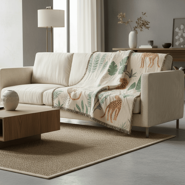 Gentle Cheetah Throw Blanket - Palatium Lux