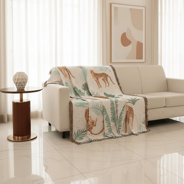 Gentle Cheetah Throw Blanket - Palatium Lux