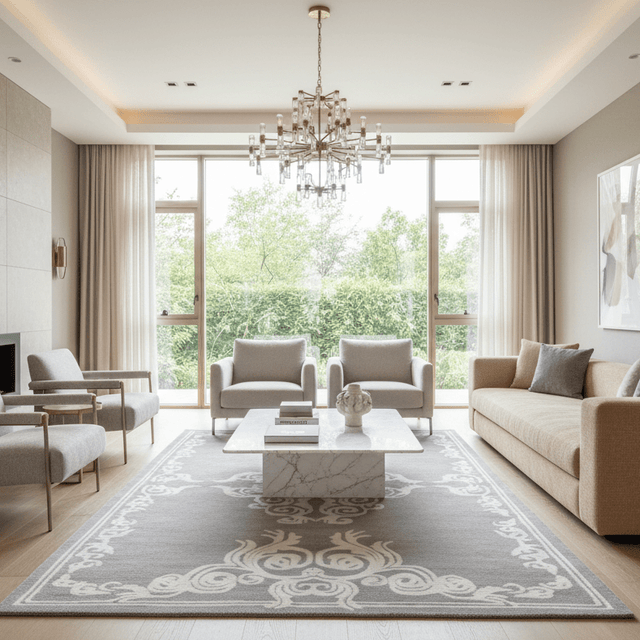 Ghia Hand Tufted Wool Rug - 5 x 8 Rugs - Palatium Lux