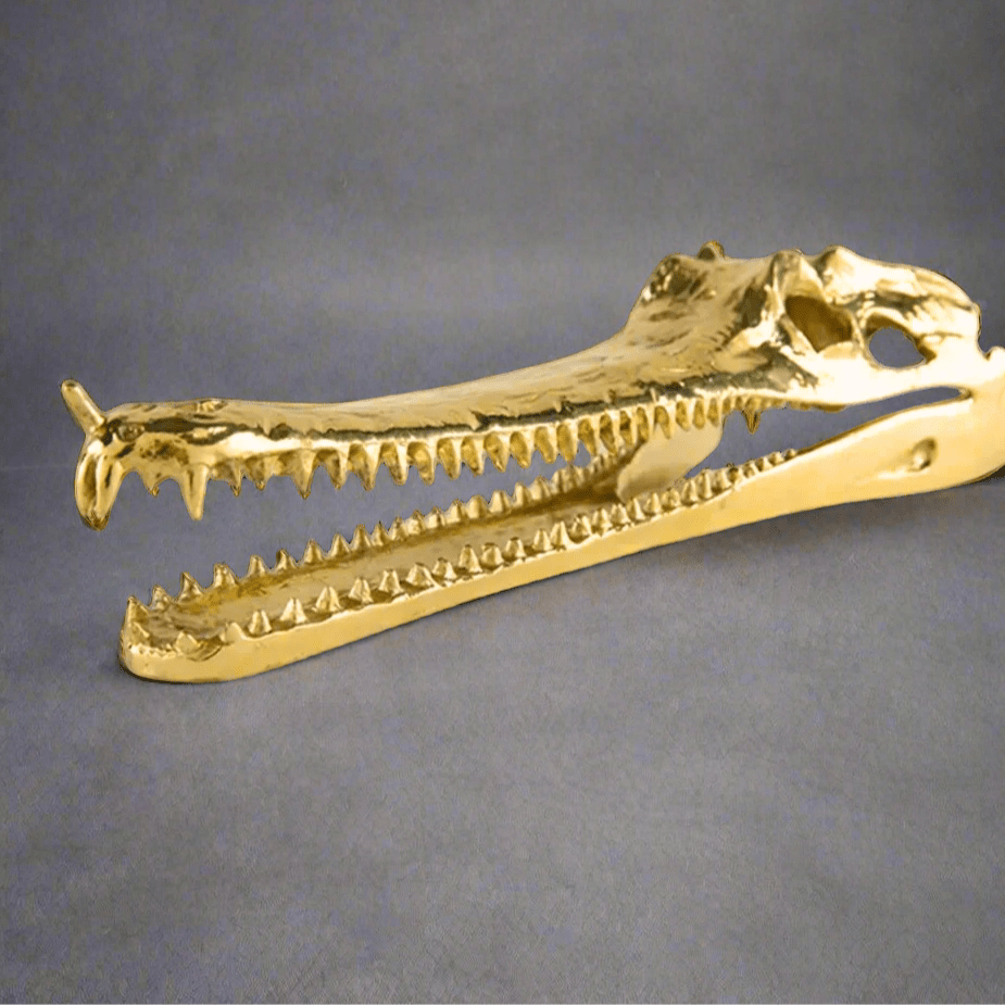 Golden Croc Resin Statue statue - Palatium Lux