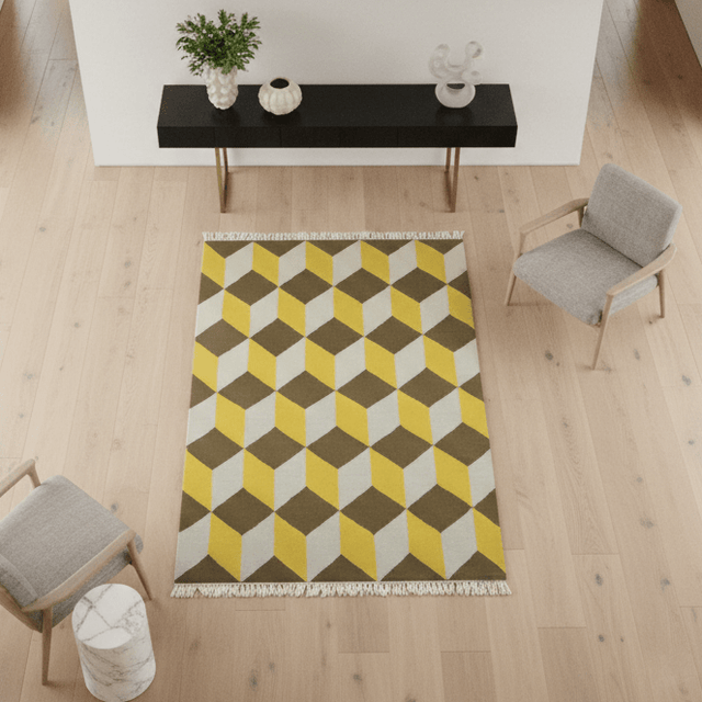 Golden Oro Handwoven Wool Rug - 4 x 6 Rugs - Palatium Lux