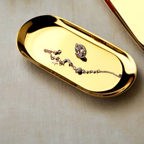 Golden Stainless Steel Serving Tray tray - Palatium Lux
