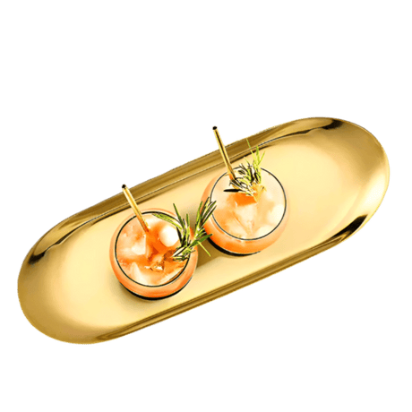 Golden Stainless Steel Serving Tray tray - Palatium Lux