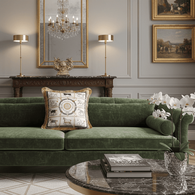 Golden Stallions Velvet Pillow Cover pillow covers - Palatium Lux