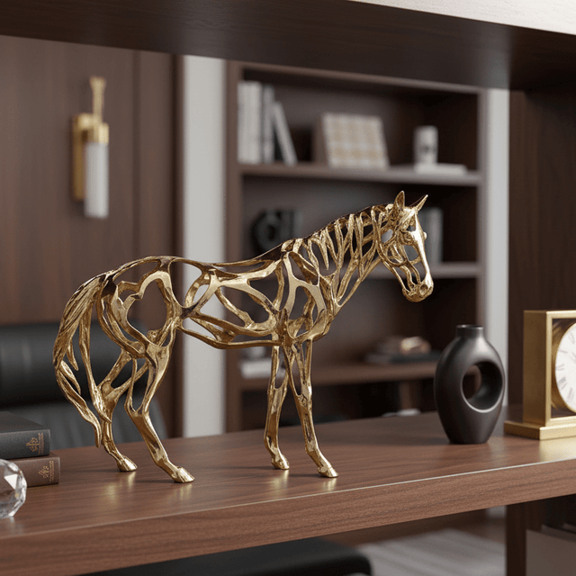 Golden Steed Horse Statue statue - Palatium Lux
