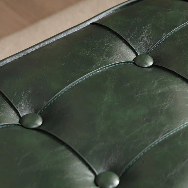 Green Luca Montero Faux Leather Stool - Palatium Lux