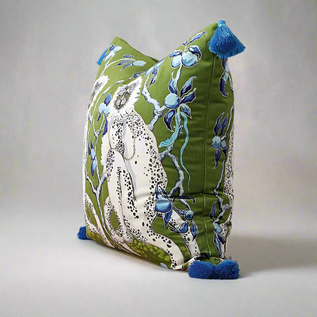 Green Monkeys Velvet Pillow Cover pillow covers - Palatium Lux