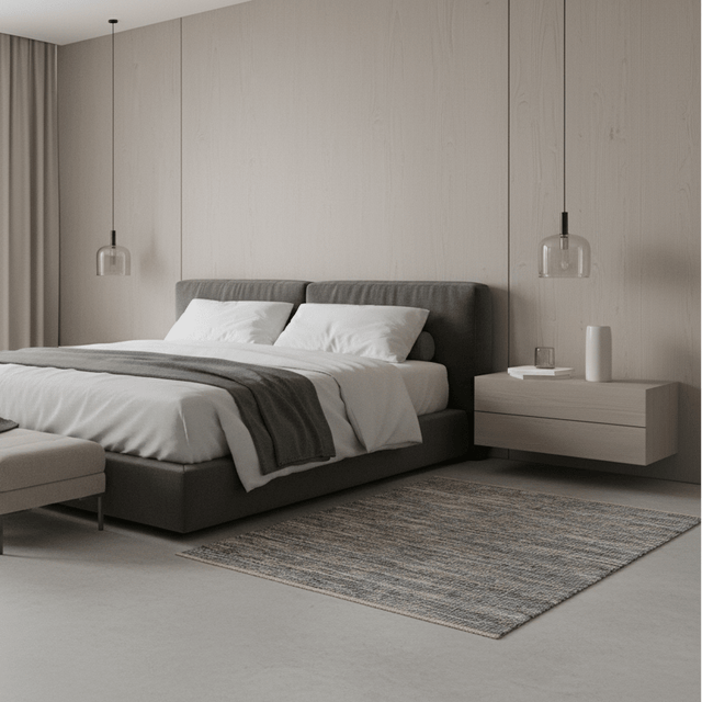 Greywater Bleu Handwoven Cotton Rug - 4 x 6 Rugs - Palatium Lux