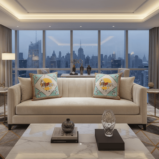 Imperial Blue Horse Pillow Cover pillow covers - Palatium Lux