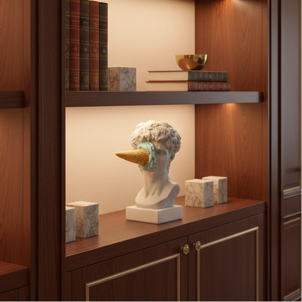 In Your Face Resin Statue