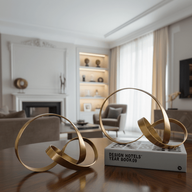 Infinitum Gold Ribbon Statue statue - Palatium Lux