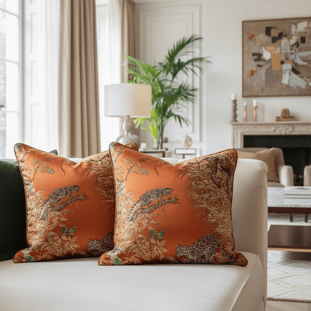 Jaguar Jacquard Pillow Cover Pillow Cover - Palatium Lux