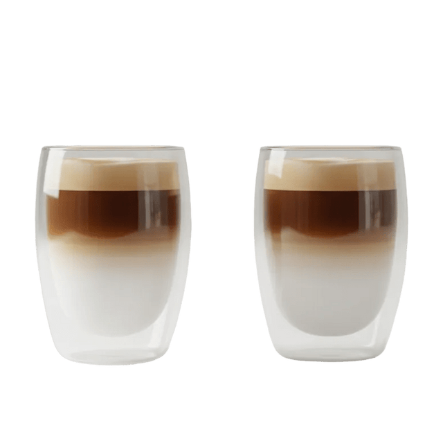 Kaelis Double Wall Glass Mug Set 250 - 450ml Kitchen - Palatium Lux