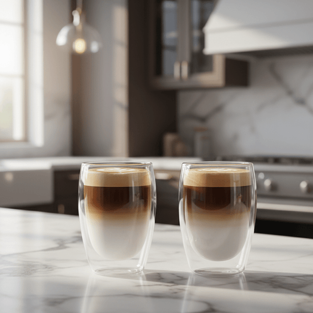 Kaelis Double Wall Glass Mug Set 250 - 450ml Kitchen - Palatium Lux