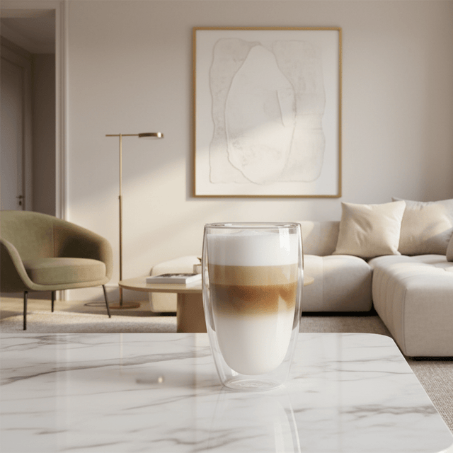 Kaelis Double Wall Glass Mug Set 250 - 450ml Kitchen - Palatium Lux