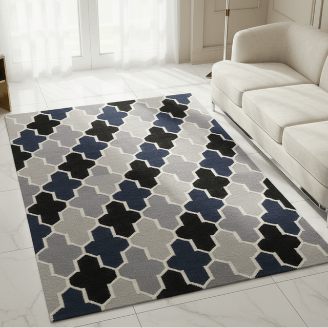 Laurentia Handwoven Wool Rug - 5 x 8 - Palatium Lux