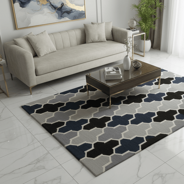 Laurentia Handwoven Wool Rug - 5 x 8 - Palatium Lux