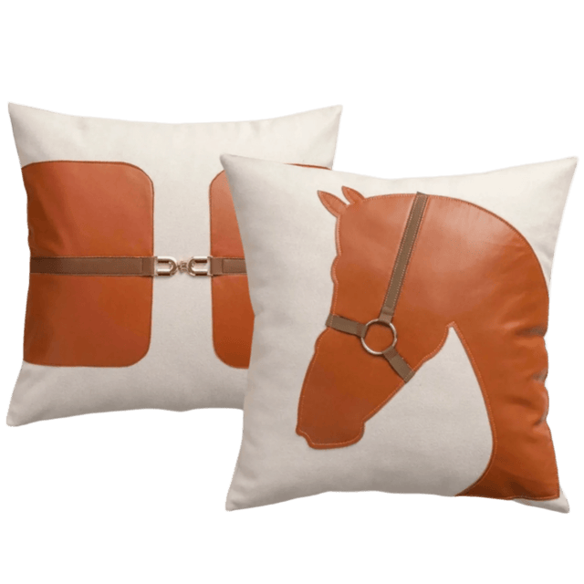 Chloe Leather - Buckled Horse pillow covers - Palatium Lux