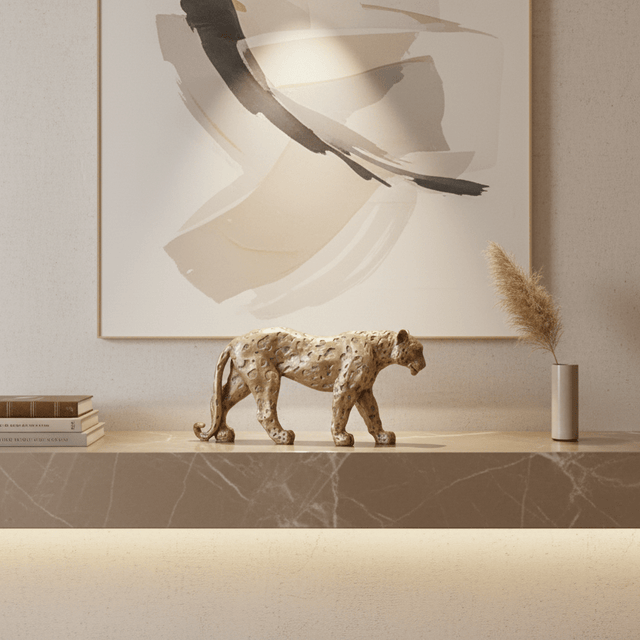 Leopardus Aurum Resin Statue statue - Palatium Lux