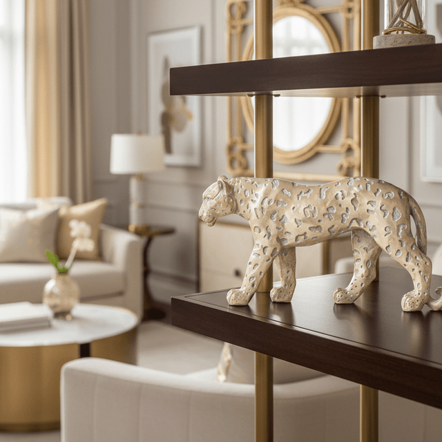 Leopardus Aurum Resin Statue statue - Palatium Lux