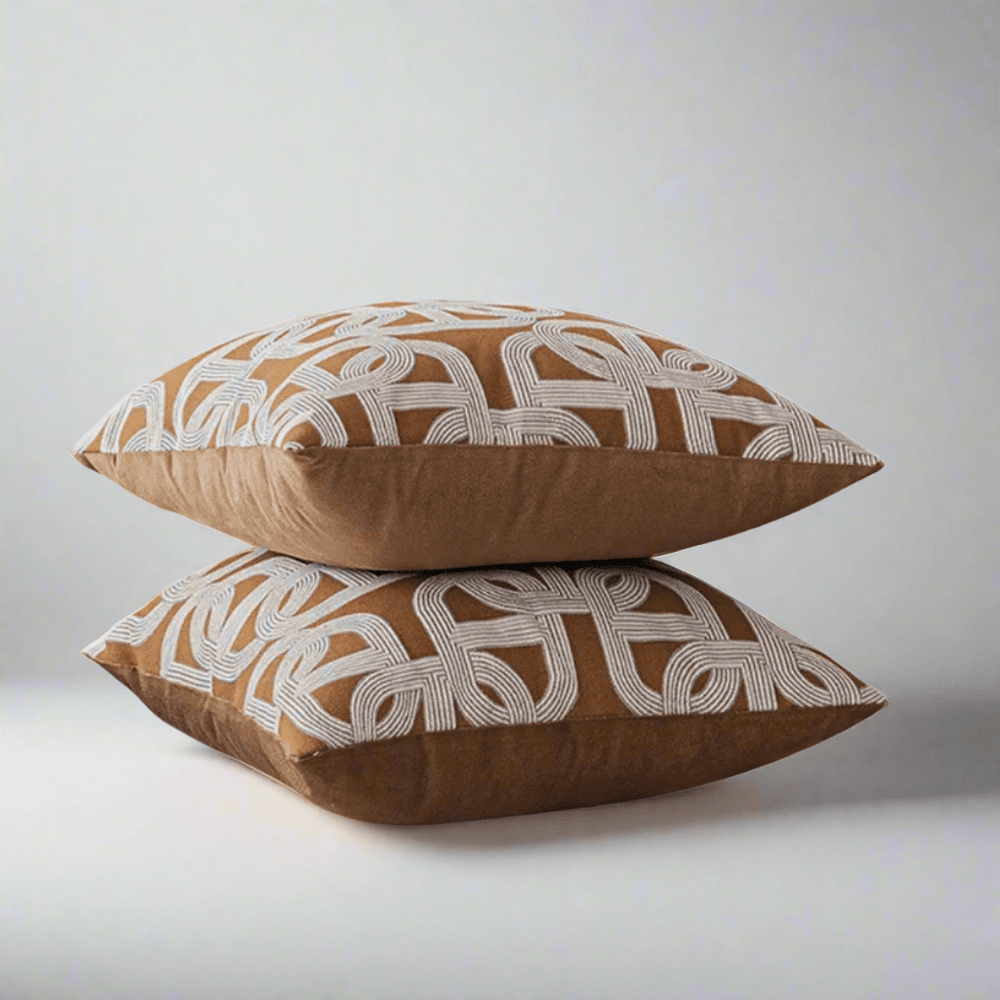 Lorenzo Lux Brown Pillow Cover pillow covers - Palatium Lux