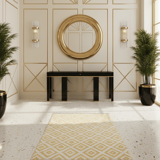 Lumen Honey Handwoven Wool Rug - 4.3 x 5 Rugs - Palatium Lux