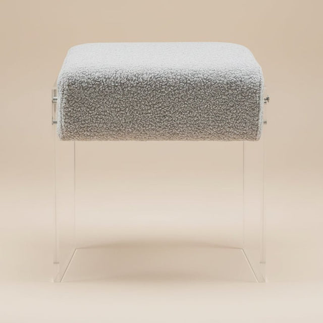Lumera Accent Stool - Gray - Palatium Lux