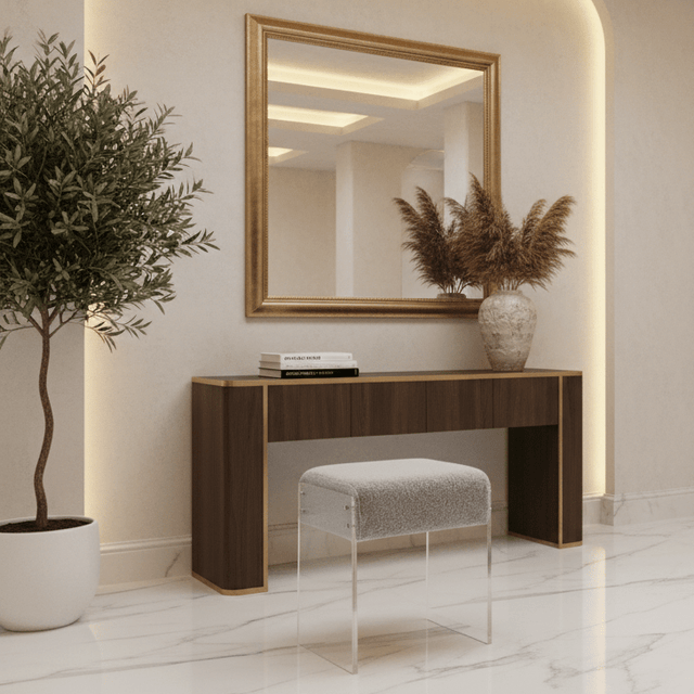 Lumera Accent Stool - Gray - Palatium Lux