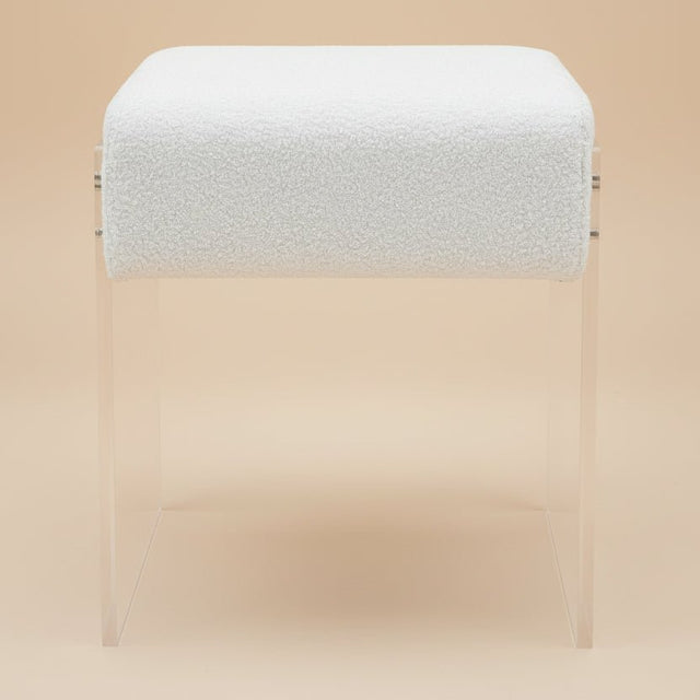Lumera Accent Stool - White - Palatium Lux
