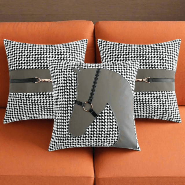 Molly Leather - Buckled Horse Pillow Cover - Palatium Lux