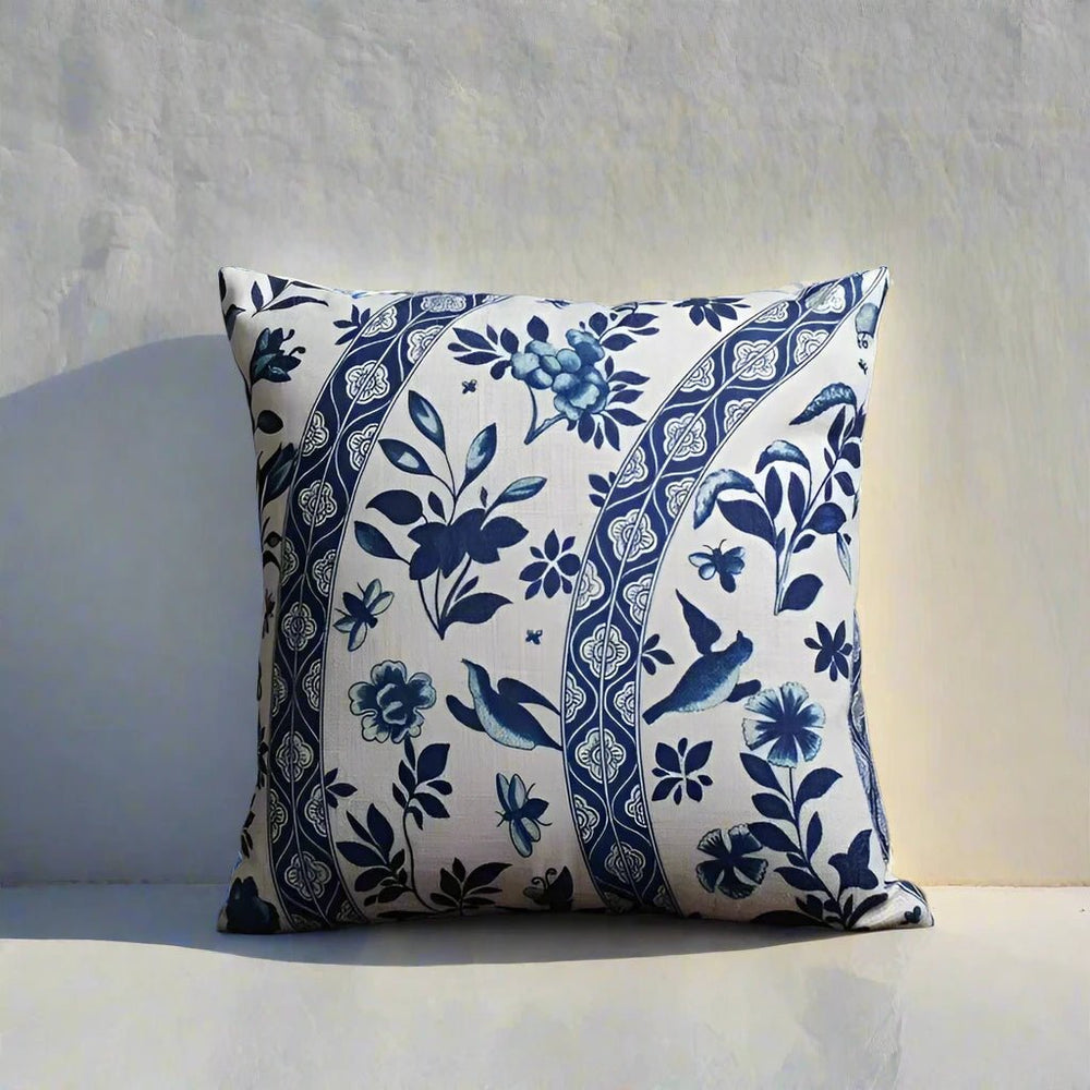 Mykonos Florals Blue Pillow Covers pillow covers - Palatium Lux