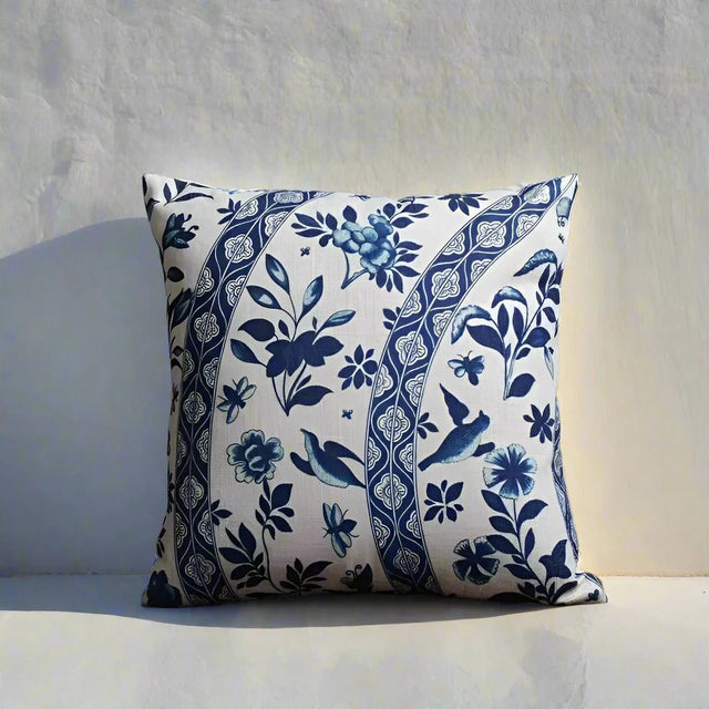 Mykonos Florals Blue Pillow Covers pillow covers - Palatium Lux