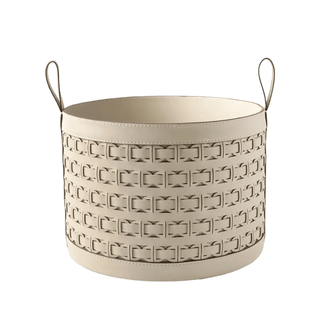 Olena Leather Storage Basket - Palatium Lux
