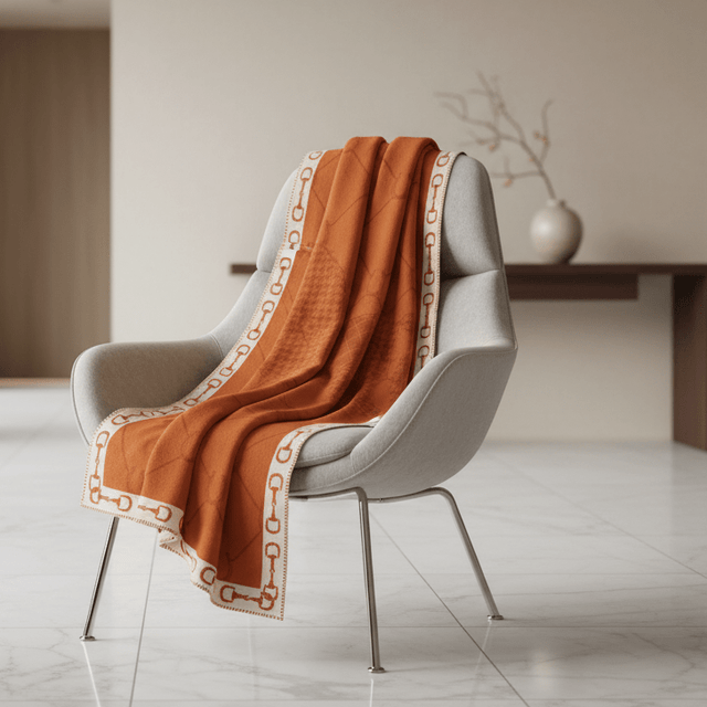Orange Manor Horse Throw Blanket blanket - Palatium Lux