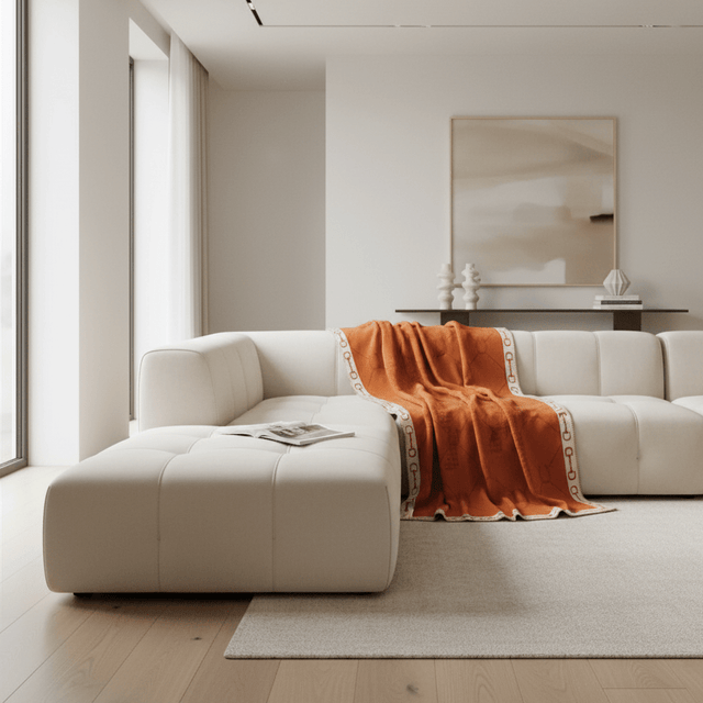 Orange Manor Horse Throw Blanket blanket - Palatium Lux