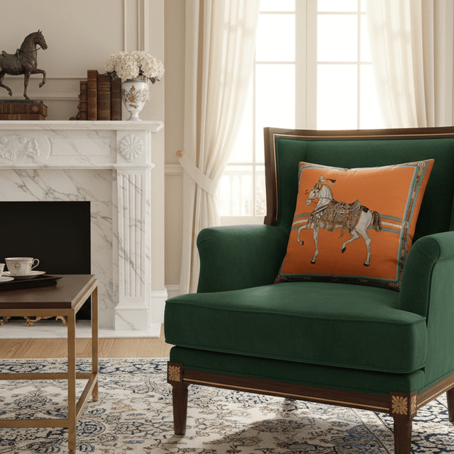 Orange Orillia Velvet Pillow Cover pillow covers - Palatium Lux