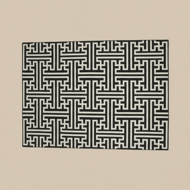 Palazzo Noire Handwoven Wool Rug - 5 x 8 - Palatium Lux