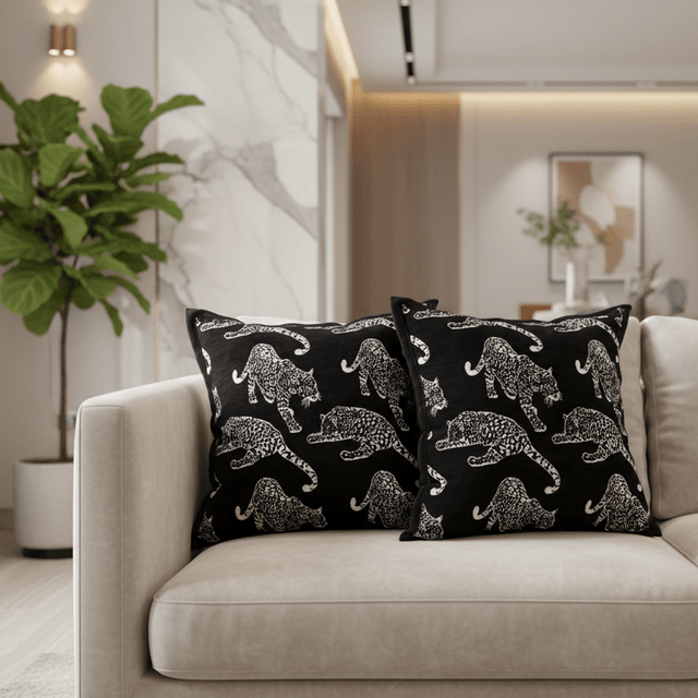 Panthera Jacquard Pillow Cover Pillow Cover - Palatium Lux