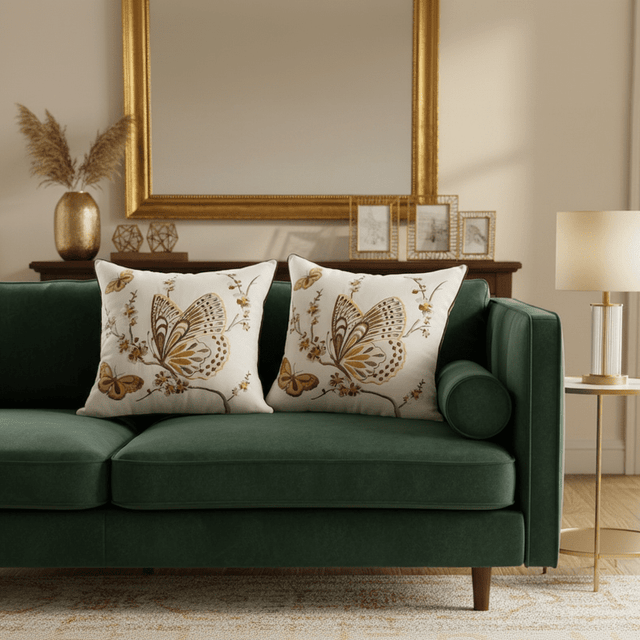 Papillon Embroidered Pillow Cover pillow covers - Palatium Lux