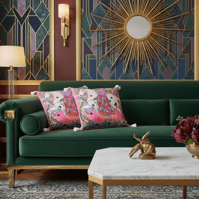 Pink Horse Parade Pillow Cover pillow covers - Palatium Lux