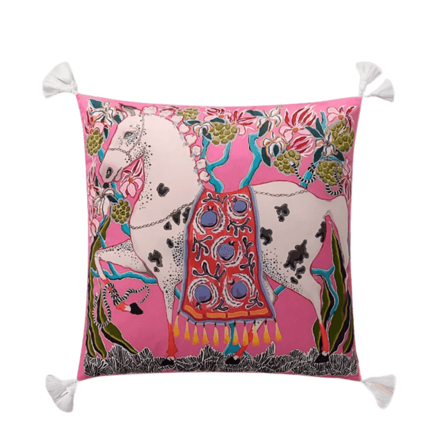 Pink Horse Parade Pillow Cover pillow covers - Palatium Lux