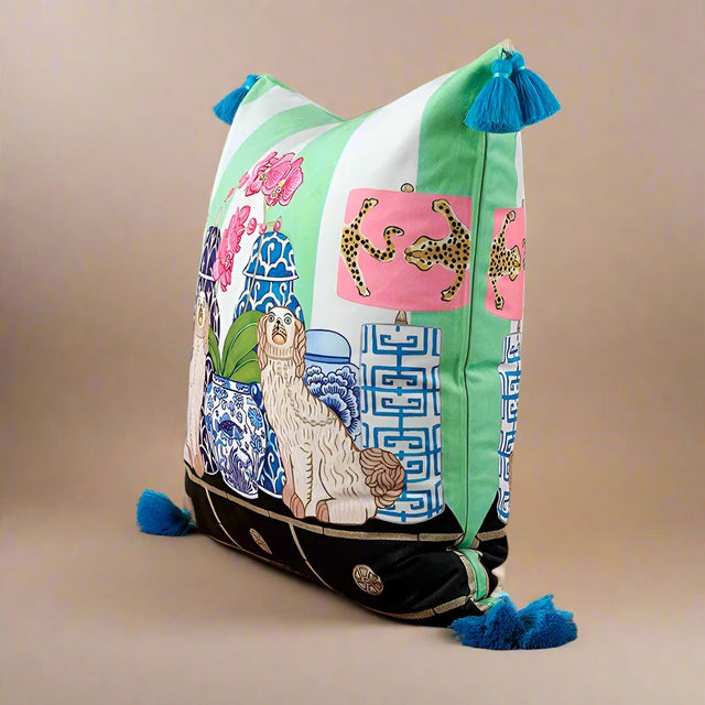 Porcelain & Pups Pillow Cover pillow covers - Palatium Lux