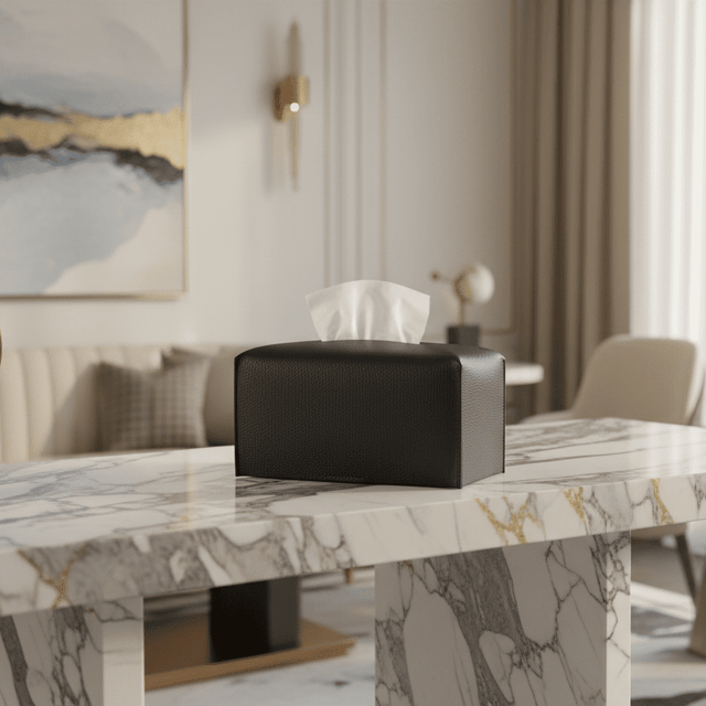 Pristine Leather Tissue Box Holder leather - Palatium Lux