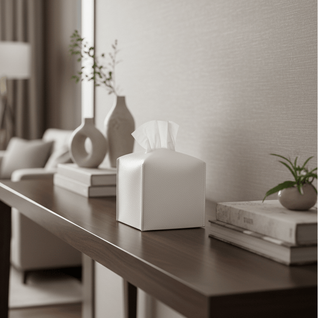 Pristine Leather Tissue Box Holder leather - Palatium Lux