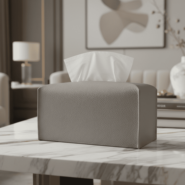 Pristine Leather Tissue Box Holder leather - Palatium Lux