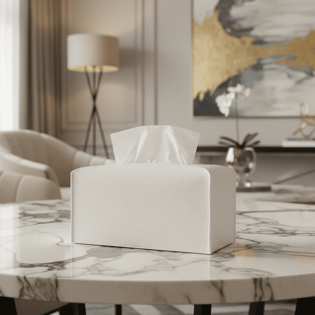 Pristine Leather Tissue Box Holder leather - Palatium Lux